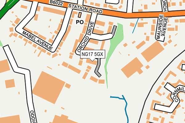 NG17 5GX map - OS OpenMap – Local (Ordnance Survey)