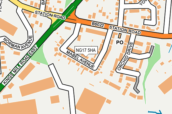 NG17 5HA map - OS OpenMap – Local (Ordnance Survey) NG17 5HA map - OS OpenMap – Local (Ordnance Survey)