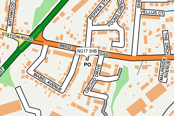 NG17 5HB map - OS OpenMap – Local (Ordnance Survey) NG17 5HB map - OS OpenMap – Local (Ordnance Survey)