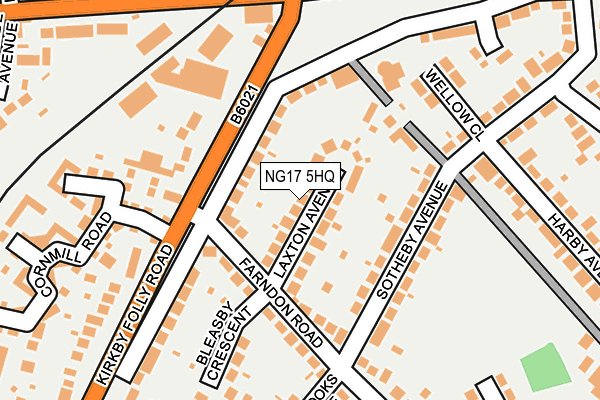 NG17 5HQ map - OS OpenMap – Local (Ordnance Survey) NG17 5HQ map - OS OpenMap – Local (Ordnance Survey)