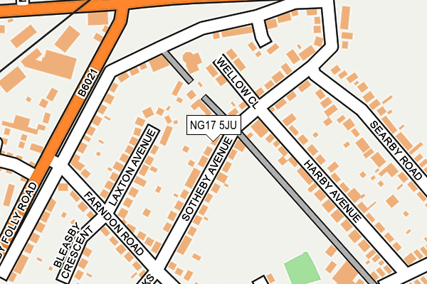 NG17 5JU map - OS OpenMap – Local (Ordnance Survey) NG17 5JU map - OS OpenMap – Local (Ordnance Survey)