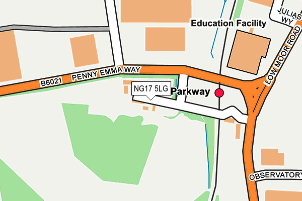 NG17 5LG map - OS OpenMap – Local (Ordnance Survey) NG17 5LG map - OS OpenMap – Local (Ordnance Survey)