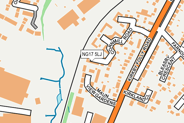 NG17 5LJ map - OS OpenMap – Local (Ordnance Survey) NG17 5LJ map - OS OpenMap – Local (Ordnance Survey)