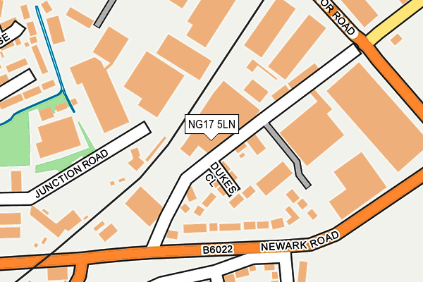 NG17 5LN map - OS OpenMap – Local (Ordnance Survey) NG17 5LN map - OS OpenMap – Local (Ordnance Survey)