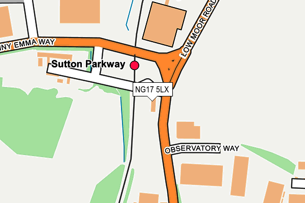 NG17 5LX map - OS OpenMap – Local (Ordnance Survey) NG17 5LX map - OS OpenMap – Local (Ordnance Survey)
