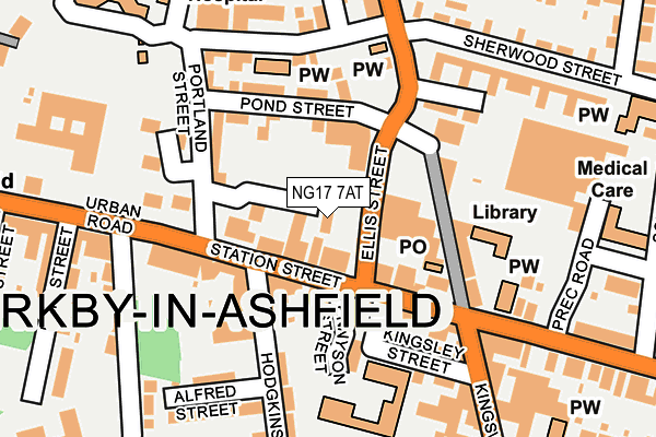 NG17 7AT map - OS OpenMap – Local (Ordnance Survey) NG17 7AT map - OS OpenMap – Local (Ordnance Survey)