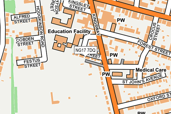 NG17 7DQ map - OS OpenMap – Local (Ordnance Survey) NG17 7DQ map - OS OpenMap – Local (Ordnance Survey)