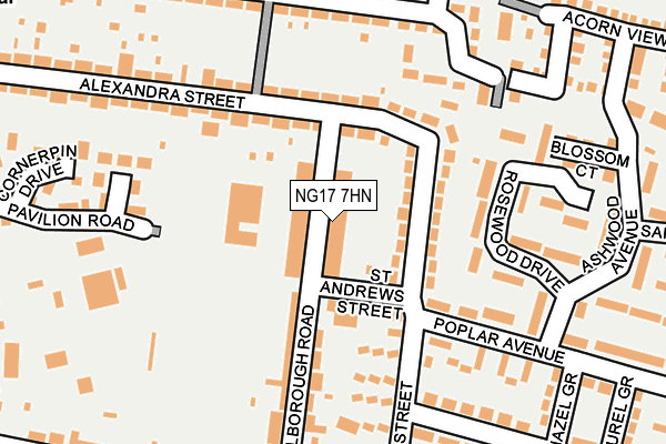 NG17 7HN map - OS OpenMap – Local (Ordnance Survey) NG17 7HN map - OS OpenMap – Local (Ordnance Survey)