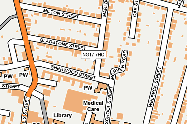 NG17 7HQ map - OS OpenMap – Local (Ordnance Survey) NG17 7HQ map - OS OpenMap – Local (Ordnance Survey)