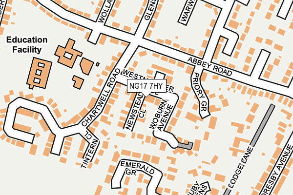 NG17 7HY map - OS OpenMap – Local (Ordnance Survey) NG17 7HY map - OS OpenMap – Local (Ordnance Survey)