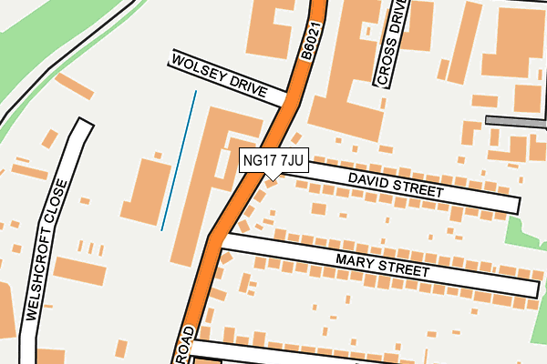 NG17 7JU map - OS OpenMap – Local (Ordnance Survey) NG17 7JU map - OS OpenMap – Local (Ordnance Survey)
