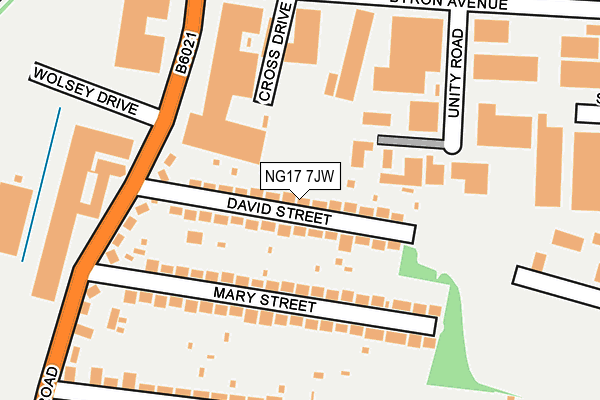 NG17 7JW map - OS OpenMap – Local (Ordnance Survey) NG17 7JW map - OS OpenMap – Local (Ordnance Survey)