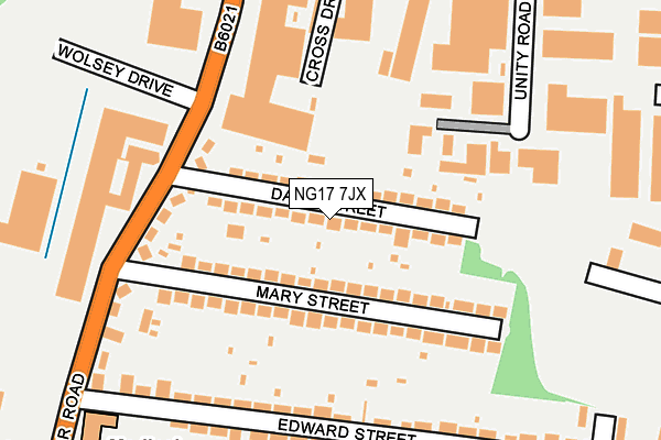 NG17 7JX map - OS OpenMap – Local (Ordnance Survey) NG17 7JX map - OS OpenMap – Local (Ordnance Survey)