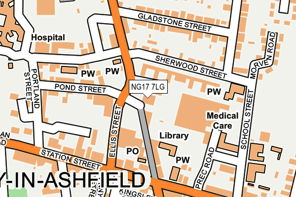 NG17 7LG map - OS OpenMap – Local (Ordnance Survey) NG17 7LG map - OS OpenMap – Local (Ordnance Survey)