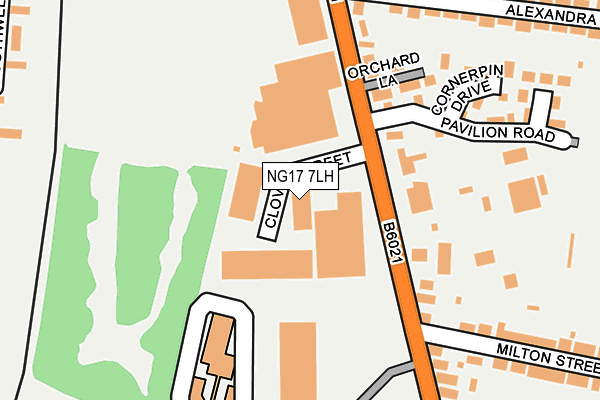 NG17 7LH map - OS OpenMap – Local (Ordnance Survey) NG17 7LH map - OS OpenMap – Local (Ordnance Survey)