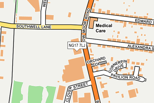NG17 7LJ map - OS OpenMap – Local (Ordnance Survey) NG17 7LJ map - OS OpenMap – Local (Ordnance Survey)