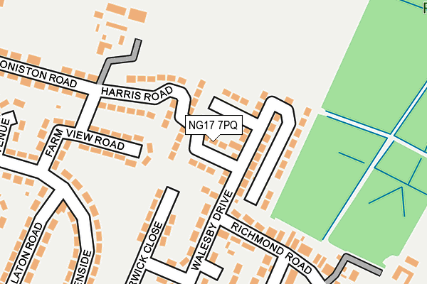 NG17 7PQ map - OS OpenMap – Local (Ordnance Survey) NG17 7PQ map - OS OpenMap – Local (Ordnance Survey)