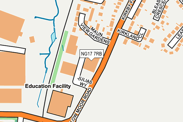 NG17 7RB map - OS OpenMap – Local (Ordnance Survey) NG17 7RB map - OS OpenMap – Local (Ordnance Survey)