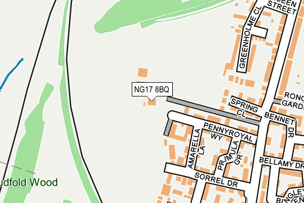 NG17 8BQ map - OS OpenMap – Local (Ordnance Survey) NG17 8BQ map - OS OpenMap – Local (Ordnance Survey)