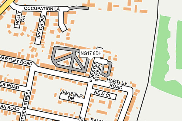NG17 8DH map - OS OpenMap – Local (Ordnance Survey) NG17 8DH map - OS OpenMap – Local (Ordnance Survey)