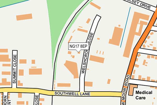 NG17 8EP map - OS OpenMap – Local (Ordnance Survey) NG17 8EP map - OS OpenMap – Local (Ordnance Survey)