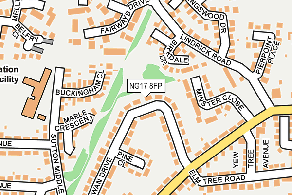NG17 8FP map - OS OpenMap – Local (Ordnance Survey) NG17 8FP map - OS OpenMap – Local (Ordnance Survey)