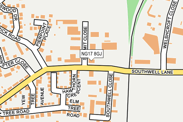 NG17 8GJ map - OS OpenMap – Local (Ordnance Survey) NG17 8GJ map - OS OpenMap – Local (Ordnance Survey)
