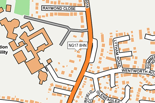 NG17 8HN map - OS OpenMap – Local (Ordnance Survey) NG17 8HN map - OS OpenMap – Local (Ordnance Survey)