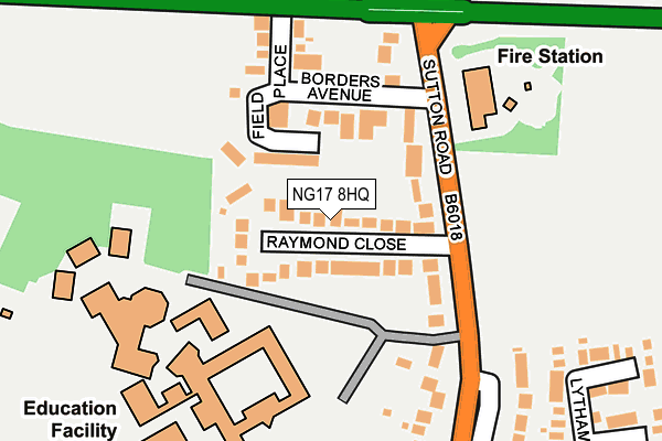 NG17 8HQ map - OS OpenMap – Local (Ordnance Survey)