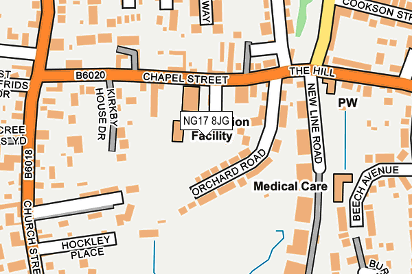 NG17 8JG map - OS OpenMap – Local (Ordnance Survey) NG17 8JG map - OS OpenMap – Local (Ordnance Survey)