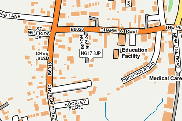 NG17 8JP map - OS OpenMap – Local (Ordnance Survey) NG17 8JP map - OS OpenMap – Local (Ordnance Survey)