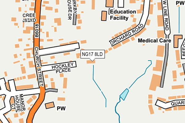 NG17 8LD map - OS OpenMap – Local (Ordnance Survey) NG17 8LD map - OS OpenMap – Local (Ordnance Survey)