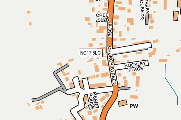 NG17 8LG map - OS OpenMap – Local (Ordnance Survey) NG17 8LG map - OS OpenMap – Local (Ordnance Survey)
