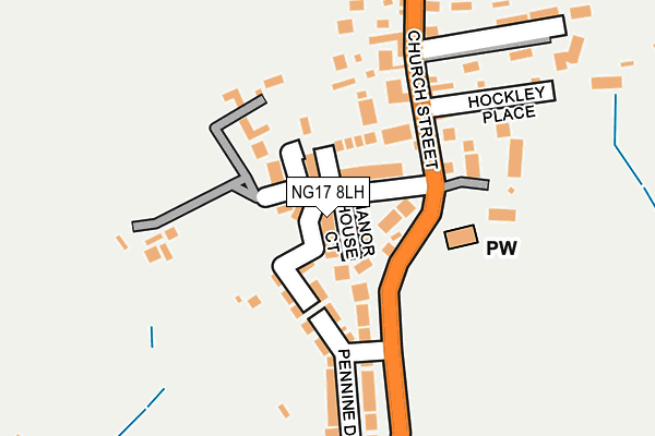 NG17 8LH map - OS OpenMap – Local (Ordnance Survey) NG17 8LH map - OS OpenMap – Local (Ordnance Survey)