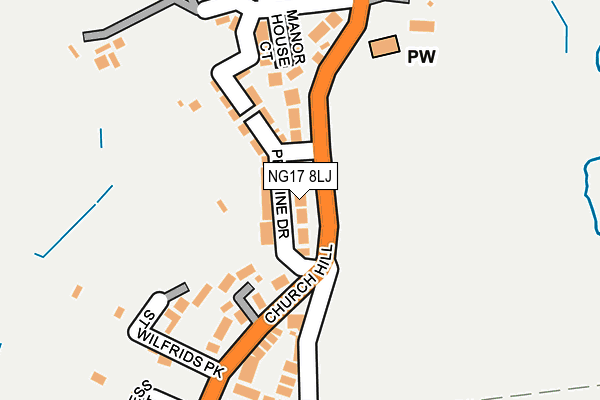 NG17 8LJ map - OS OpenMap – Local (Ordnance Survey) NG17 8LJ map - OS OpenMap – Local (Ordnance Survey)