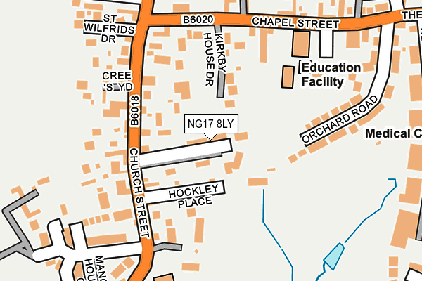 NG17 8LY map - OS OpenMap – Local (Ordnance Survey) NG17 8LY map - OS OpenMap – Local (Ordnance Survey)