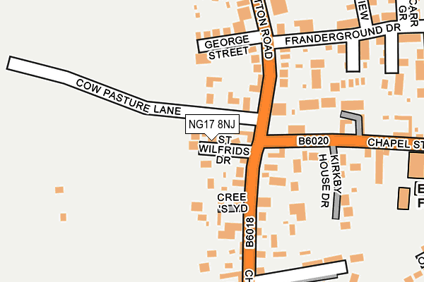 NG17 8NJ map - OS OpenMap – Local (Ordnance Survey) NG17 8NJ map - OS OpenMap – Local (Ordnance Survey)