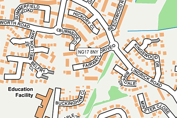 NG17 8NY map - OS OpenMap – Local (Ordnance Survey) NG17 8NY map - OS OpenMap – Local (Ordnance Survey)