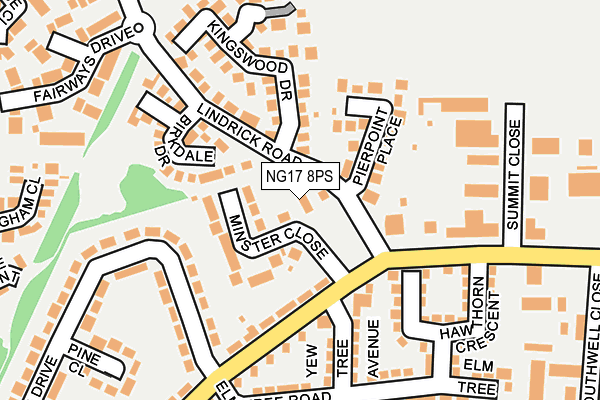 NG17 8PS map - OS OpenMap – Local (Ordnance Survey) NG17 8PS map - OS OpenMap – Local (Ordnance Survey)