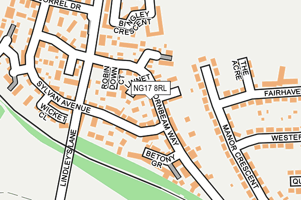 NG17 8RL map - OS OpenMap – Local (Ordnance Survey) NG17 8RL map - OS OpenMap – Local (Ordnance Survey)