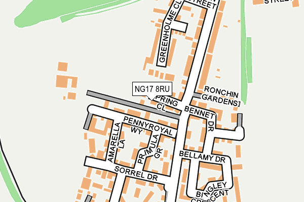 NG17 8RU map - OS OpenMap – Local (Ordnance Survey) NG17 8RU map - OS OpenMap – Local (Ordnance Survey)