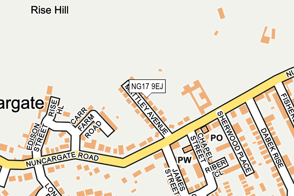NG17 9EJ map - OS OpenMap – Local (Ordnance Survey) NG17 9EJ map - OS OpenMap – Local (Ordnance Survey)