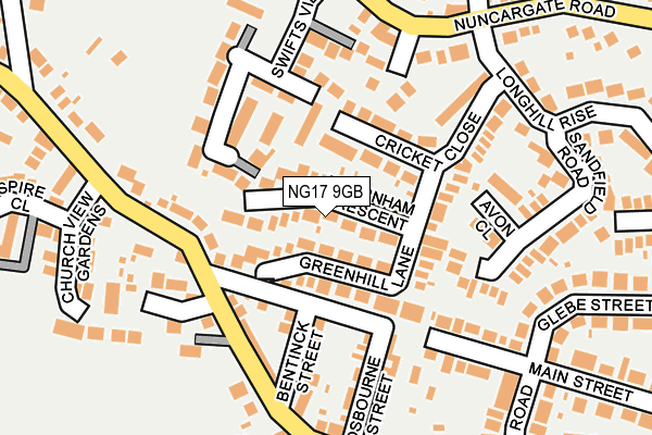 NG17 9GB map - OS OpenMap – Local (Ordnance Survey) NG17 9GB map - OS OpenMap – Local (Ordnance Survey)