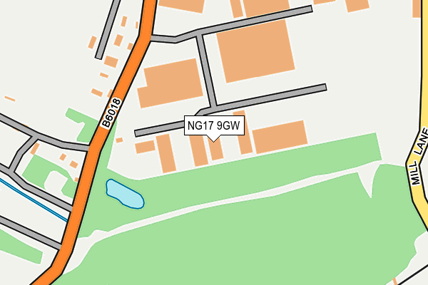 NG17 9GW map - OS OpenMap – Local (Ordnance Survey) NG17 9GW map - OS OpenMap – Local (Ordnance Survey)