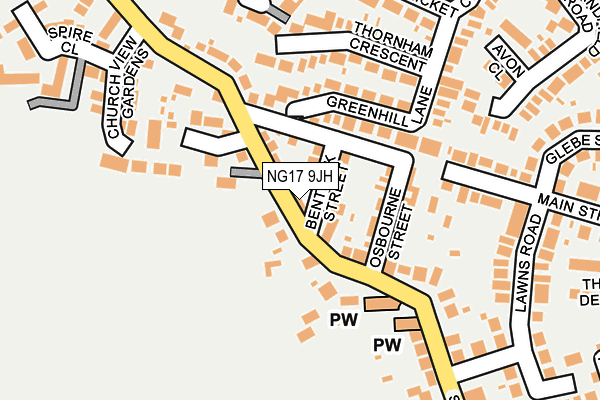 NG17 9JH map - OS OpenMap – Local (Ordnance Survey) NG17 9JH map - OS OpenMap – Local (Ordnance Survey)