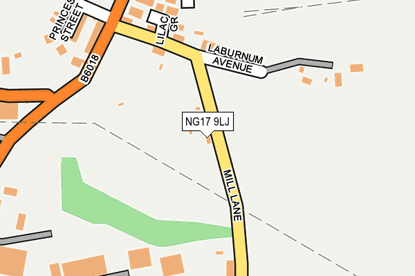 NG17 9LJ map - OS OpenMap – Local (Ordnance Survey) NG17 9LJ map - OS OpenMap – Local (Ordnance Survey)