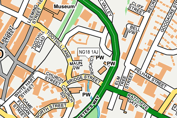 NG18 1AJ map - OS OpenMap – Local (Ordnance Survey) NG18 1AJ map - OS OpenMap – Local (Ordnance Survey)