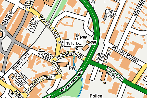 NG18 1AL map - OS OpenMap – Local (Ordnance Survey) NG18 1AL map - OS OpenMap – Local (Ordnance Survey)