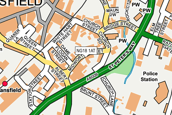 NG18 1AT map - OS OpenMap – Local (Ordnance Survey) NG18 1AT map - OS OpenMap – Local (Ordnance Survey)
