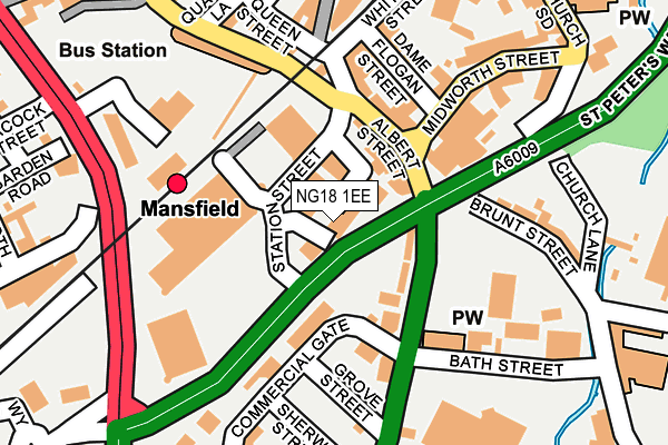 NG18 1EE map - OS OpenMap – Local (Ordnance Survey) NG18 1EE map - OS OpenMap – Local (Ordnance Survey)